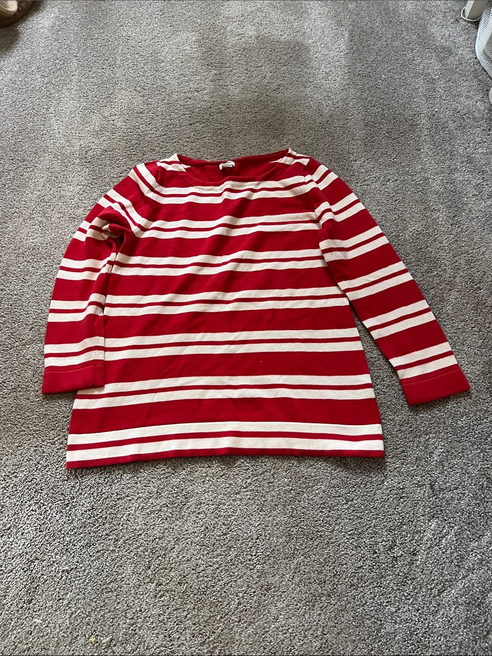 J. Crew Factory Red and White Striped Knit Top